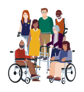 Diverse stroke survivors illustration
